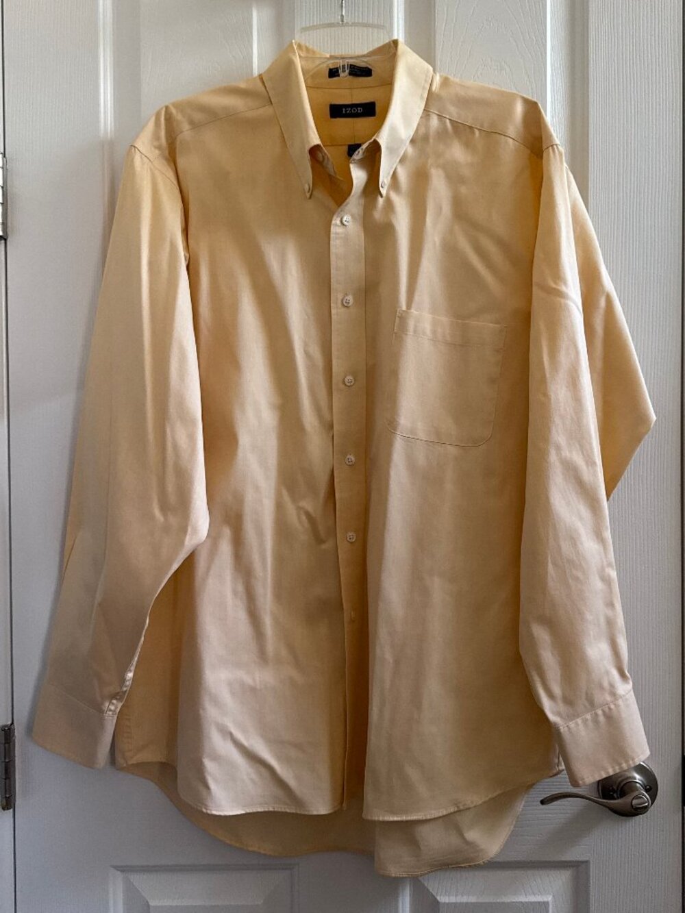 Men's Izod Classic Shirt 17 34/35 XL Long Sleeve Button Down Down Collar Golden